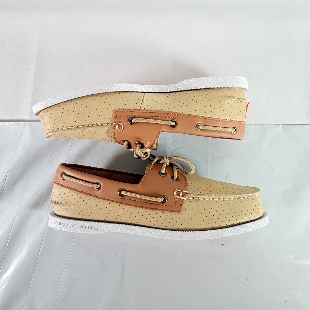 Sperry A/O Resort Perf Off White Men's Boat Shoes Size 10.5 M STS24814
